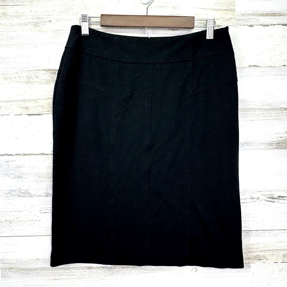 Chicos Womens Black Stretchy Seamed‎ Lightweight Knee Length Skirt Size .5/US 6